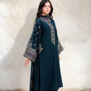 Adab - 3 pieces - teal - Chaudhary Arts