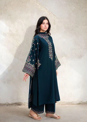Adab - 3 pieces - teal - Chaudhary Arts